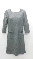 ◇ ⊇ AVENIRETOILE アベニールエトワール ビジュー付き 長袖 膝丈 ワンピース サイズS グレー系 レディース E  【1412260004640】のサムネイル