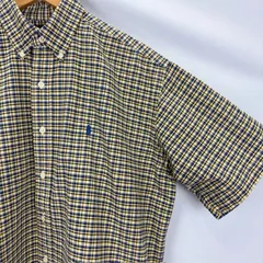 RALPH LAUREN BLAKE 90年代 ボタンダウン チェック 半袖シャツ サイズM ワンポイント 07041213 861のサムネイル