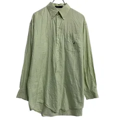 NAUTICA 長袖 無地シャツ 16 L～ グリーン ノーティカ ボタンダウン 胸ポケット ワンポイント ロゴ 古着卸 アメリカ仕入 a702-5628