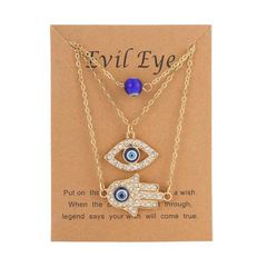 Evil Eye ネックレス メンズ ガラス レザー ロープチェーン トルコ