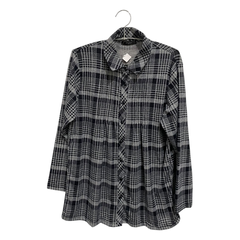 レディース　  トップス  　シャツ/ブラウス(七分/長袖)　XL(LL)　ブラック系　グレイ系