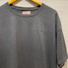古着　XL  2XL  tシャツ　無地　シンプル　ワンポイント　グレー　champion