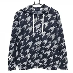 【新品】パーリーゲイツ ジップパーカー ネイビー×白 千鳥柄 ロゴ刺しゅう レディース 0(S) ゴルフウェア PEARLY GATES