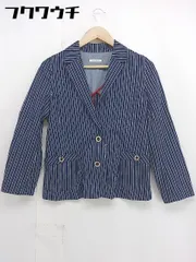 ◇ Simplicite シンプリシテェ ストライプ 長袖 ジャケット サイズ40 ネイビー ホワイト レディース  【1106150007834】