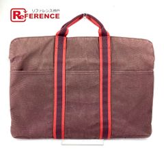 HERMES エルメス ハンドバッグ フールトゥ ポルトドギュマン キャンバス ブラウン