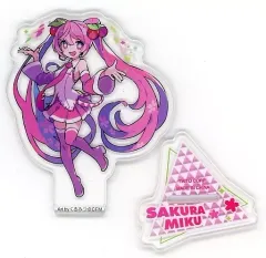 【中古】雑貨 桜ミク(くるみつ) 描き下ろしクリアスタンド 「タイトーくじ 初音ミク 39(ミク)の日 記念くじ」 D賞