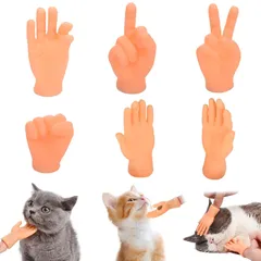 【6本】 玩具 手の指サック 手 猫 猫 指 手 猫の手 手 猫 手の形 ネコ おもちゃ おもちゃ 指サック 小さい手 指人形 ミニハンド猫おもちゃ PAVIKE