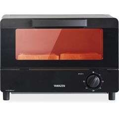 [山善] トースター オーブントースター 一人暮らし 二人暮らし トースト 2枚焼き 山型パン対応 1000W タイマー30分 受け皿付き ブラック YTRB-S100(B)