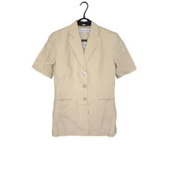 Z1554 Christian Dior クリスチャンディオール　テーラードジャケット 半袖 ベージュ レディース M アウター トップス