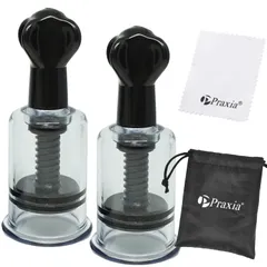 新品 Praxia ニップルサッカー 乳首 吸引 乳頭吸引器 搾乳機 乳首開発 陥没 ポイズンリムーバー 黒 ブラック Lサイズ