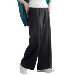 【在庫セール】[n'OrLABEL] オシャレウォーカー【多機能きちんと見えカットソーワイドパンツ】パンツ レディース 春 夏 ボトム 接触冷感 ひんやり UVカット 無地 楽ちん ウエストゴム 体型カバー ゆったり 大きめサイズ ロング丈 ストレッチ 12b