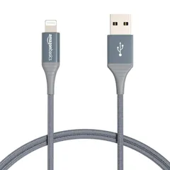 【在庫処分】ベーシック USB-A -ライトニングケーブル 高耐久ダブルナイロン iPhone充電 Apple MFi認証 iPhone 13/13 Pro/12/SE(第2世代)/iPad 各種対応(0.9m ダークグレー)