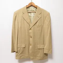 #anc エルメネジルドゼニア ErmenegildoZegna ジャケット 50 ベージュ系 S3B 背抜き サイドベンツ ストライプ イタリア製 メンズ [884277]のサムネイル