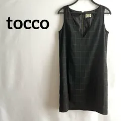 ワンピース　チェック　tocco シンプル　M チャック　高級感