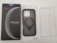 ★TORRAS iPhone 16 Pro 用 ケース【令和7年新型・ゼンマイ式スタンド】縦横両対応 リング付き ブラック