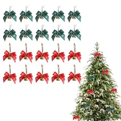 ZHEJIA クリスマスリボン 蝶結び 鈴付き クリスマスツリー 飾り クリスマスオーナメント オーナメント 飾り オーナメント リボン 鈴付き 1