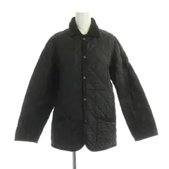 ラベンハム LAVENHAM キルティングジャケット 中綿 コーデュロイ 切替 イギリス製 UK36 黒 ブラック /MY ■OSのサムネイル