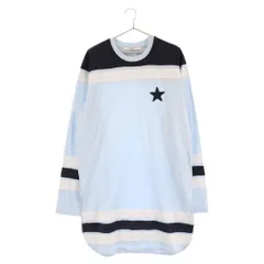 GIVENCHY (ジバンシィ) 18AW スターエンブロイダリーロゴ サイドスリット ロングスリーブカットソー 長袖Tシャツ ライトブルー BM7027 3Y03のサムネイル