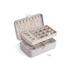 Vlando ジュエリーケース おしゃれ 引き出し 大容量 鍵付き アクセサリー 収納 ボックス ジュエリーオーガナイザー ネックレス イヤリング リング ブレスレット 収納ボックス ジュエリーボックス 携帯用 ミニ アクセサリー 持ち運びケース 女の子 