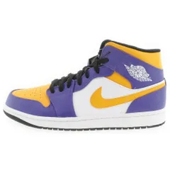 NIKE (ナイキ) AIR JORDAN 1 MID エアジョーダン1 ハイカットスニーカー イエロー/パープル US10/28.0cm DQ8426-517