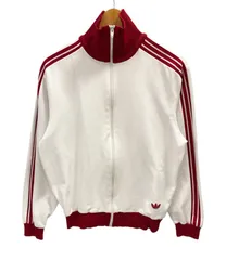 アディダス adidas トラックジャケット 西ドイツ デサント製 DESCENTE 60's～70's 60s～70s 白 赤 ADS-3F サイズ 3 ジャージ ライン ホワイト 101MT-2431
