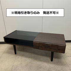 【現地引取のみ・発送不可】センターテーブル　リビングテーブル　ガラステーブル　※リユース品※