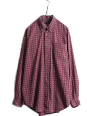 【お得なクーポン配布中!】 90s ノーティカ 総柄 長袖 ボタンダウンシャツ ポケット付き L ペイズリー