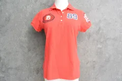 【程度良好 人気ブランド】パーリーゲイツ PEARLY GATES レディース 半袖ポロシャツ レッド ポロシャツ サイズ1 ゴルフウェア 055-960860