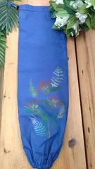 パウケース　ブルー　１点もの　極楽鳥花　パラパライ　ハンドメイド　ステンシル加工　Alohamerry