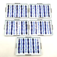 有田焼　二色十草　切立焼皿　 皿　角皿　長方皿　焼物皿　５枚セット　新品未使用