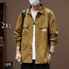 [2XL]秋冬 コーデ メンズ  服 シンプル ファッション オシャレ 大人 かっこいい 大きいサイズ ストリート 紳士服 デニム シャツ ジャケット 長袖 カジュアル トップス