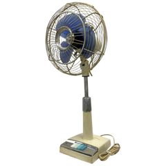 昭和レトロ！日立 S-30MF 扇風機 3枚羽根 ブルー トールサイズ 動作