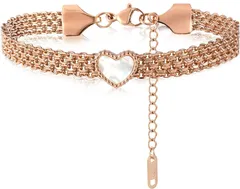 【在庫処分】女性 プレゼント 誕生日 バングル ハートブレスレットレディース18金仕上げ ブレスレット アクセサリー ブレスレット 白蝶貝 ピンクゴールド 腕輪 レディース