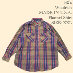 80's Woolrich MADE IN U.S.A. L/S Flannel Shirt - XXL