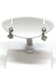 K10WG 4℃ ヨンドシー ホワイトゴールド キュービックジルコニア ピアス  0.5ｇ両耳 シルバー系 10金