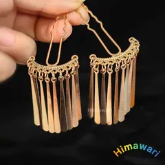 金　ビラ簪　２枚セット　七五三祝い　ビラカン　日本髪　ゴールド　つまみ細工　前撮り　成人式 和装髪飾り　fs1081