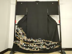 Y1647◇美品 さが美謹製 一刀彫 手縫い仕立て 正絹 小紋 着物 新品 さが美謹製 着物“今も昔も変わらぬ想い…和を心得て物語を