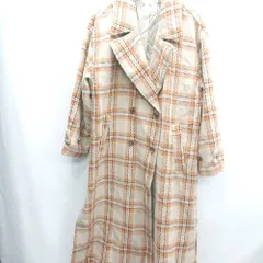 ◇ ⊇ N. Natural Beauty Basic チェック 長袖 ロングコート サイズM オレンジ系 レディース E  【1503050041263】