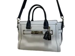 【中古】COACH コーチ スワッガー27　2WAY　レザー　ハンドバッグ アイボリー×ブラック  44839456