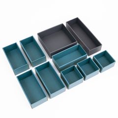 新品 yamapac 引き出しキレイ 整理トレイ SHIKIR深型 組み合わせ10個セット (ピーコックブルー×ブラック)