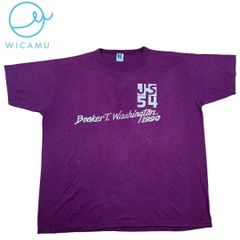 ビンテージ Tシャツ 90s USA製 ラッセルアスレチック JHS 54 ブッカーTワシントン XL マゼンタ シングルステッチ