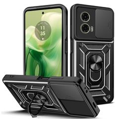 【新着商品】車載ホルダー対応 カメラレンズ保護 ストラップホール付き 360回転 スタンド機能 軽量 耐衝撃 カバー 指紋防止 G24 G24 Moto 滑り止め Moto Motorola 落下防止 Motorola リング付き (ブラック) ケース For