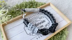 【再販】パラコード✶スマホストラップ✶ショートタイプ手首用✶ハンドストラップ✶ストラップホルダー付✶ブラックグレー系