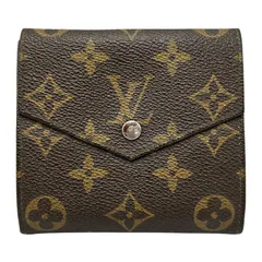 LOUIS VUITTON ルイヴィトン モノグラム ポルトモネビエ 三つ折り財布 M61660 ブランド コンパクト 財布 メンズ レディース ダブルホック 中古 W４