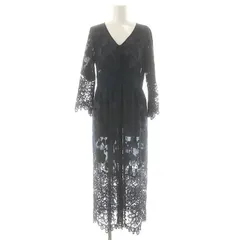 ダイアグラム グレースコンチネンタル Diagram GRACE CONTINENTAL フラワーカットワークワンピース ロング シアー 36 ネイビー /DO ■OS