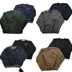 古着卸 まとめ売り ワンポイント プルオーバー ジャケット 8枚セット (メンズ L ) 企業 デッドストック バイカラー 英文字 中古古着 NB2809