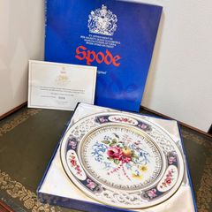 イギリス　スポード　200周年記念プレート　限定2,000個　658番　牡丹と林檎　箱、証明書付き　プレート　飾り皿　ヴィンテージ　雑貨