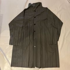 HOMME PLISSE ISSEY MIYAKE オムプリッセイッセイミヤケ Pleats Coat プリーツコート HP61FA003 グレー系 size:F  【代官山A07】