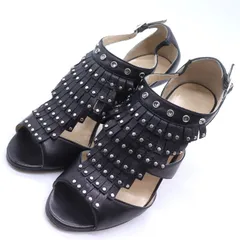 ジミーチュウ パンプス オープントゥ ストラップ スタッズ シューズ ブランド 靴 レディース 36サイズ ブラック JIMMY CHOO 【中古】