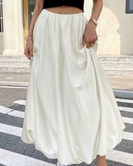 ［フォーマルにも］バルーンスカート ロングスカート バレエコア 大きいサイズ フレアスカート フレア バルーンスカート ボトムス 春 秋 ロングスカート ミモレ丈 シンプル きれいめ カジュアル 透けない zara thetoe milaowen
